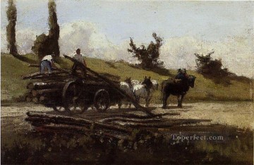  madera Pintura Art%c3%adstica - el carro de madera Camille Pissarro